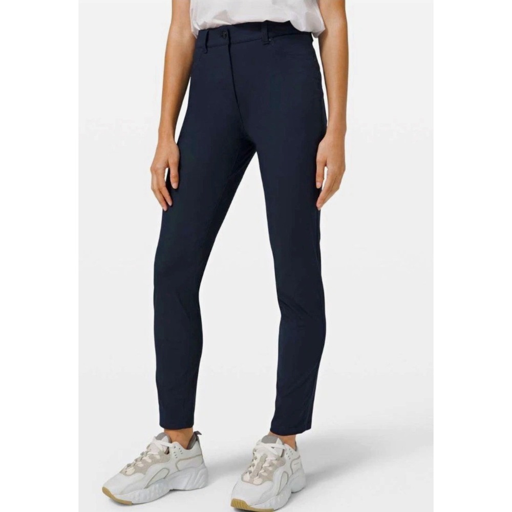 Lululemon City Sleek 5 Pocket Pant Navy Blue High Rise Size 6 Ankle